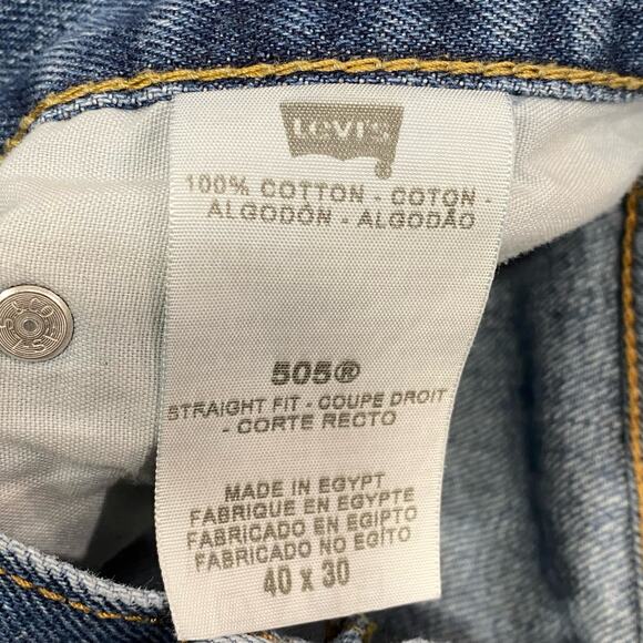 LEVI’S 505 Straight Fit Jeans 40 x 30 Medium Wash Classic Denim - Picture 5 of 10